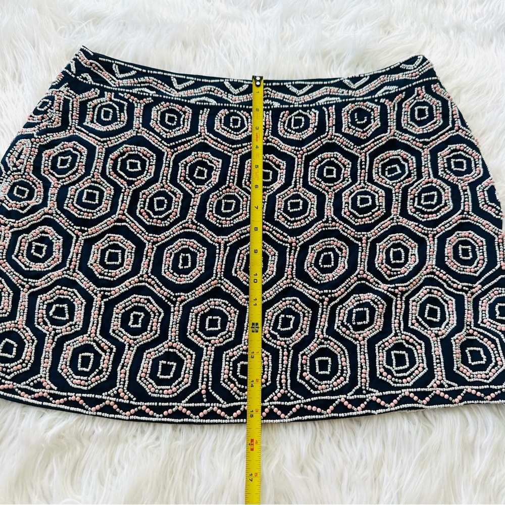 Rare NWT Boston Proper heavily embroidered beaded mini skirt size 14 - Picture 3 of 10